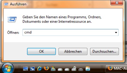 Mac Adresse Vista und Windows 7  2